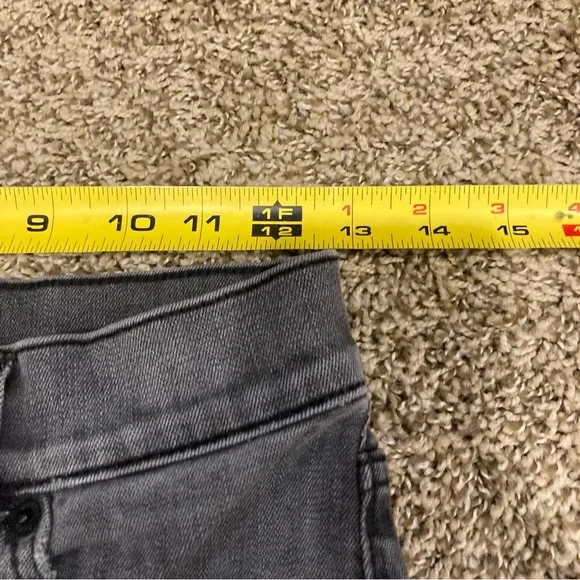 Y2K Express Faded Black Frayed Hem Mom Jeans Size 0 Super High Rise - Picture 15 of 15